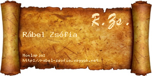 Rábel Zsófia névjegykártya
